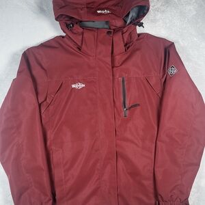 Women's Ski Jacket - Deep Burgundy Hooded Shell